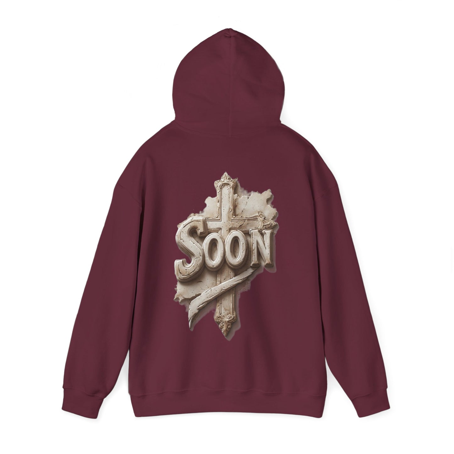 “Soon” Cross Women’s Hoodie – Back Print Christian Declaration