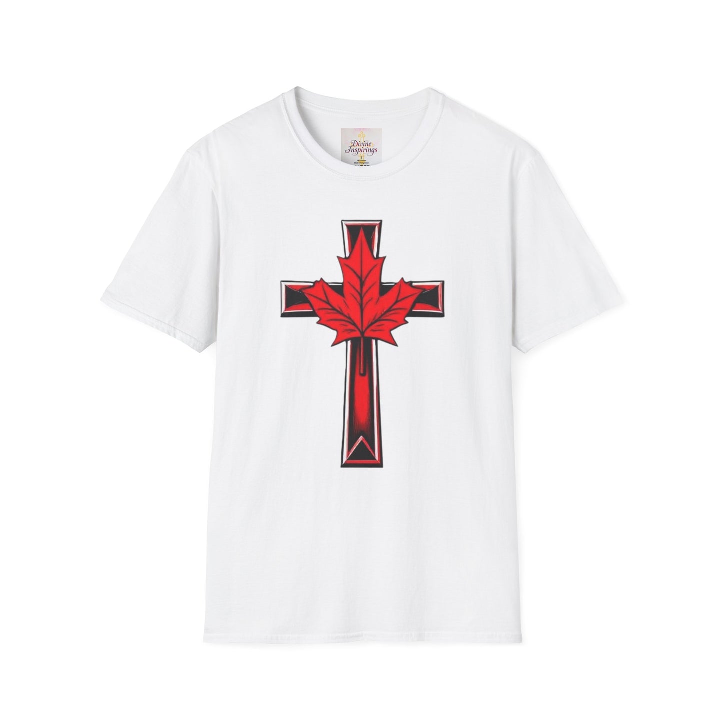 Faith and Freedom – Women’s Christian T-Shirt with Maple Leaf Cross