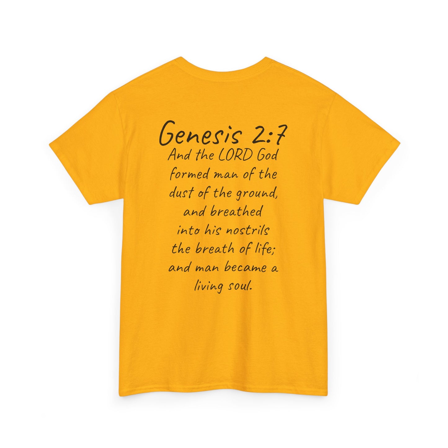 Formed from the Dust | Men’s Christian T-Shirt with Genesis 2:7 (Dark Lettering)