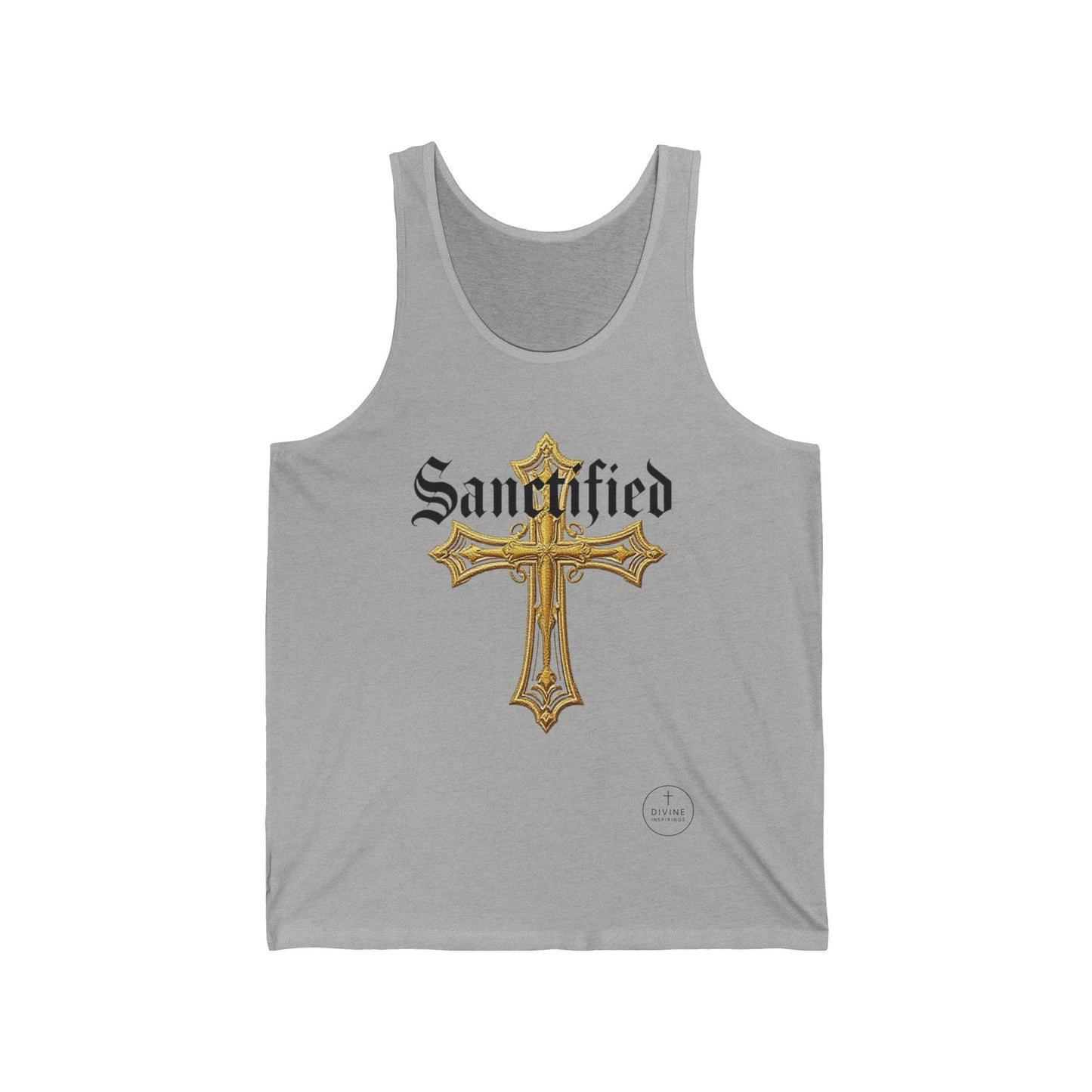 Sanctified Men's Gothic Cross Tank Top – Bold Faith Wear