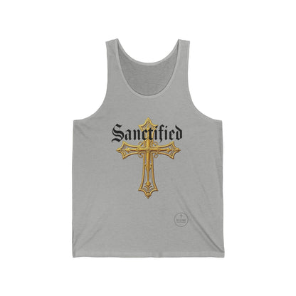 Sanctified Men's Gothic Cross Tank Top – Bold Faith Wear