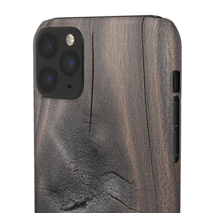 iPhone Snap Case – Dark Wood Grain Design