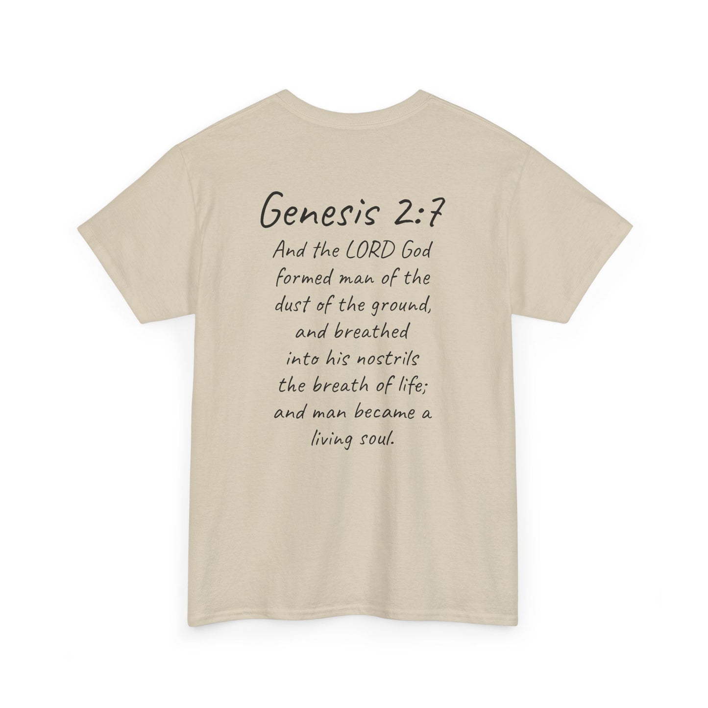 Formed from the Dust | Men’s Christian T-Shirt with Genesis 2:7 (Dark Lettering)