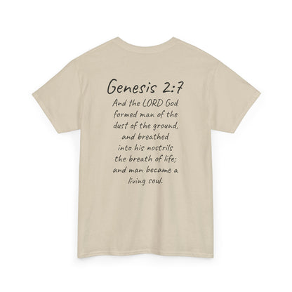 Formed from the Dust | Men’s Christian T-Shirt with Genesis 2:7 (Dark Lettering)