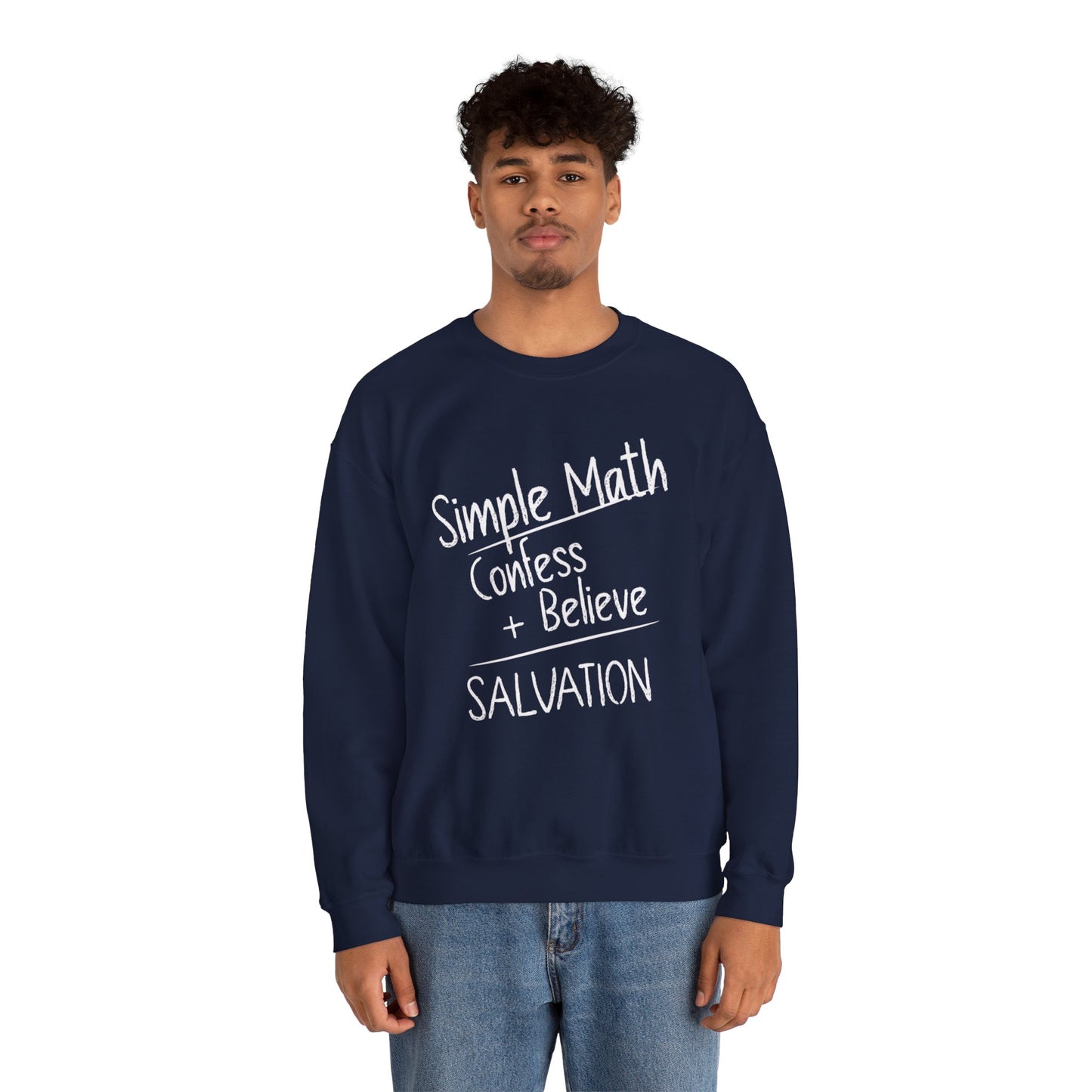 Simple Math - Men’s Christian Sweatshirt (White Chalk)