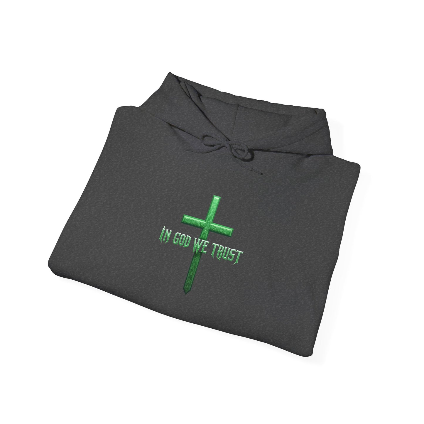 In God We Trust – Men’s Christian Hoodie (Green Design)
