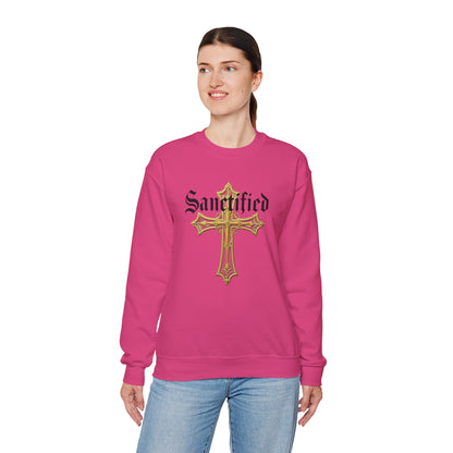 Sanctified Women's Gothic Cross Sweatshirt – Elegant Faith Wear