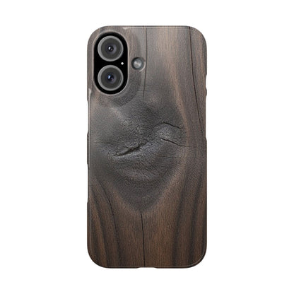 iPhone Snap Case – Dark Wood Grain Design