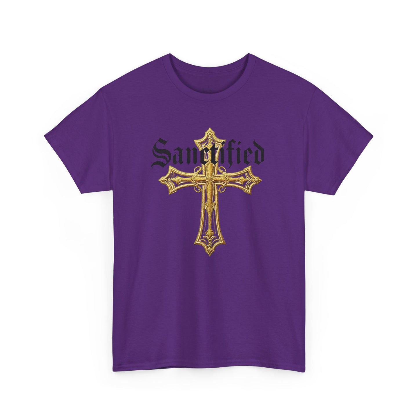 Sanctified Men's Gothic Cross T-Shirt – Faith in Bold Elegance