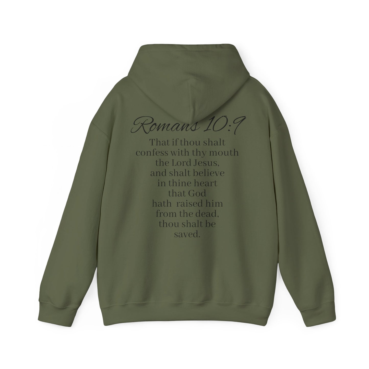 Women’s Believe Christian Hoodie – Praying Hands & Romans 10:9