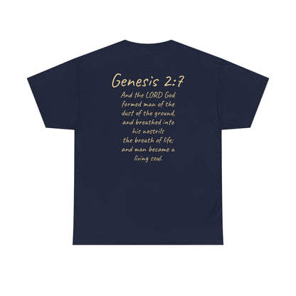 Formed from the Dust | Men’s Christian T-Shirt with Genesis 2:7 (Light Lettering)