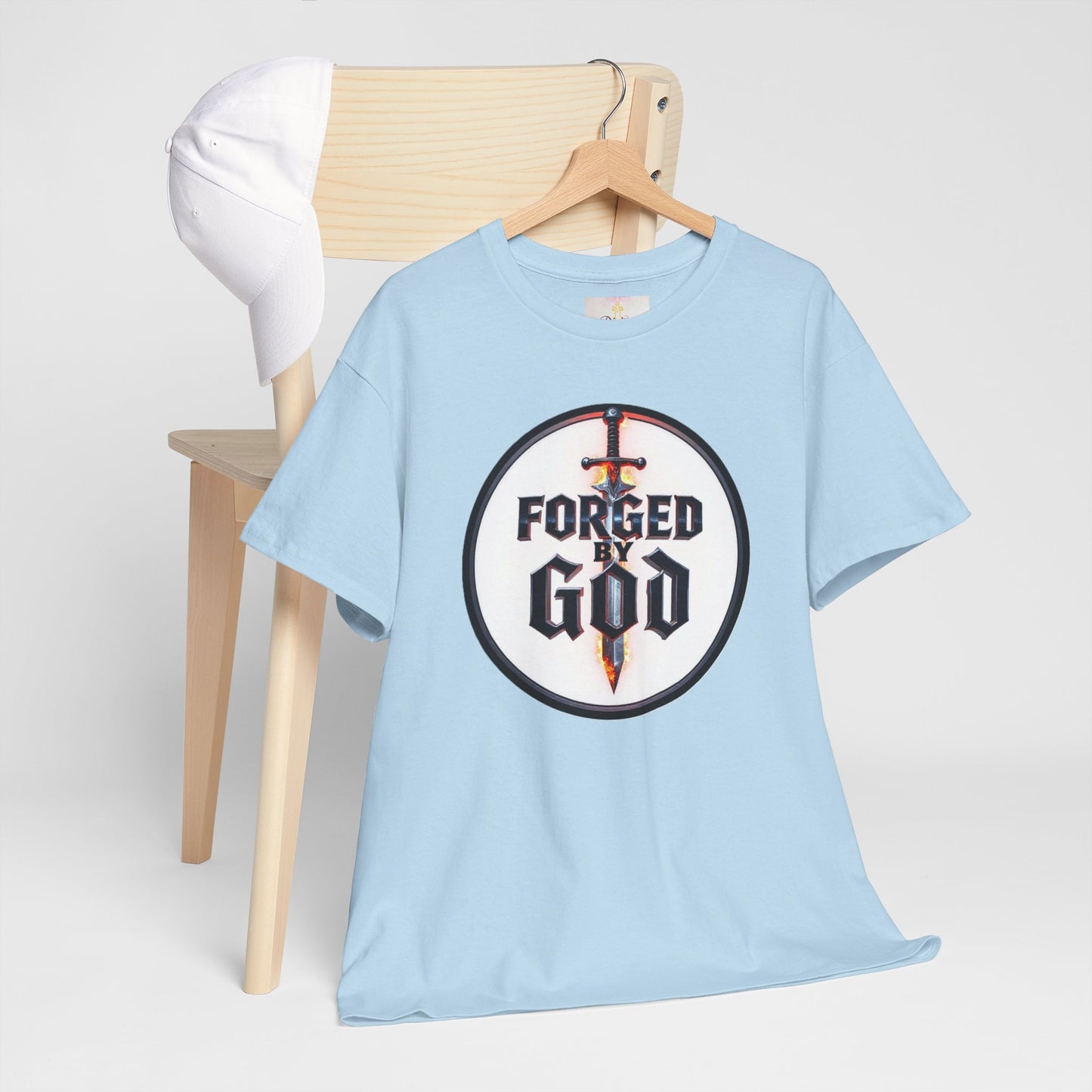 Forged by God Men’s Christian T-Shirt – Strength in Faith Apparel