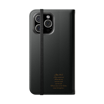 Black Chi Rho Folding Case for iPhone – Faith in Every Step
