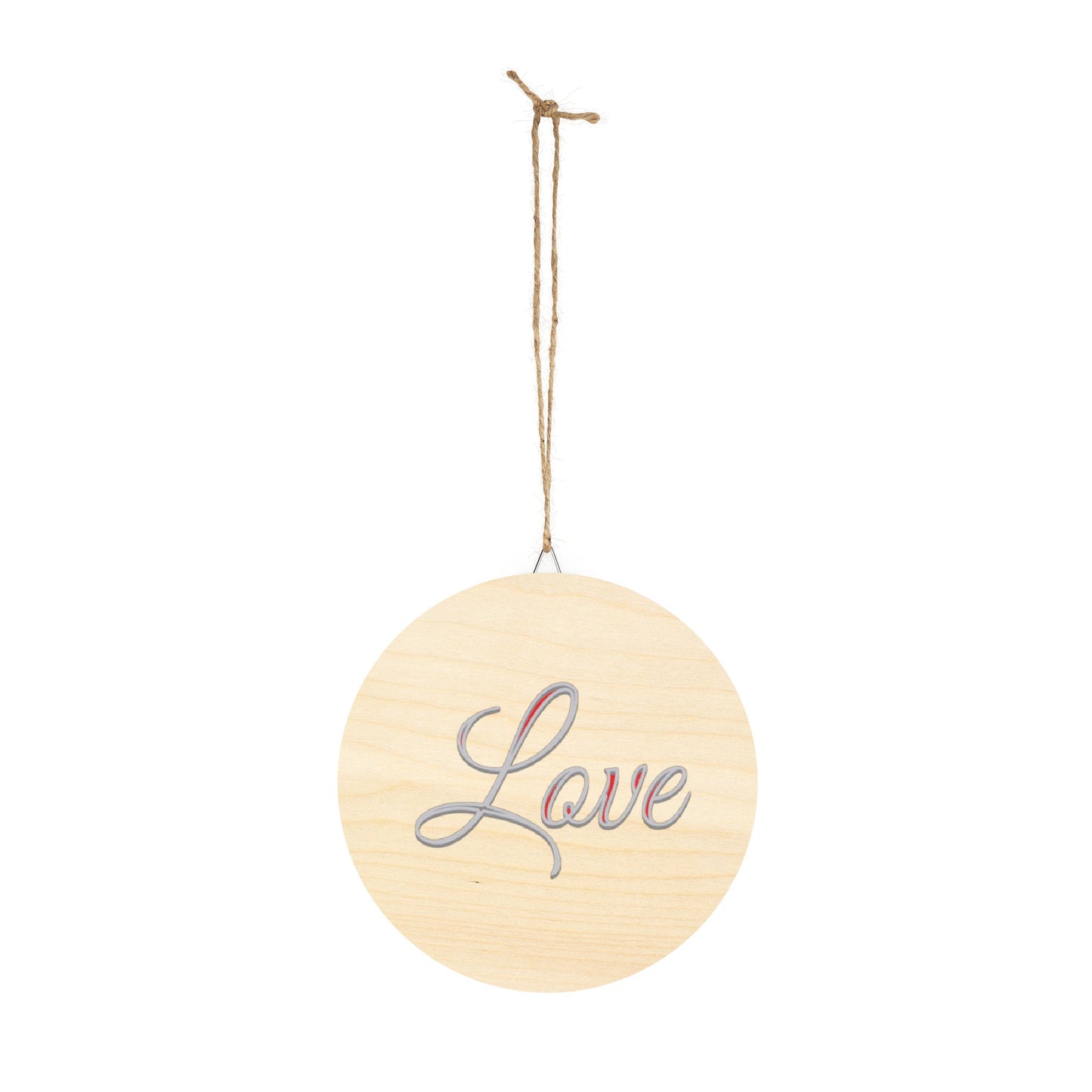 Faith, Hope and Love 'Love' Wall Hanging  — Inspirational Christian Wooden Décor