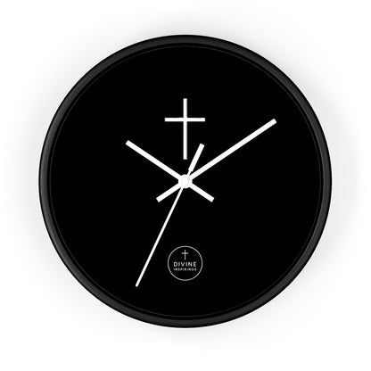 Minimalist White Cross Wall Clock – Pure Christian Home Decor