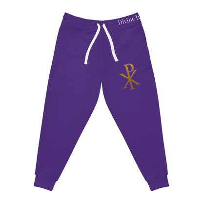 Men’s Chi Rho Jogger Pants in Purple – Comfort with Spiritual Style