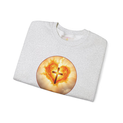 Women’s Sacred Heart Christian Sweatshirt – Symbol of Divine Love Pullover