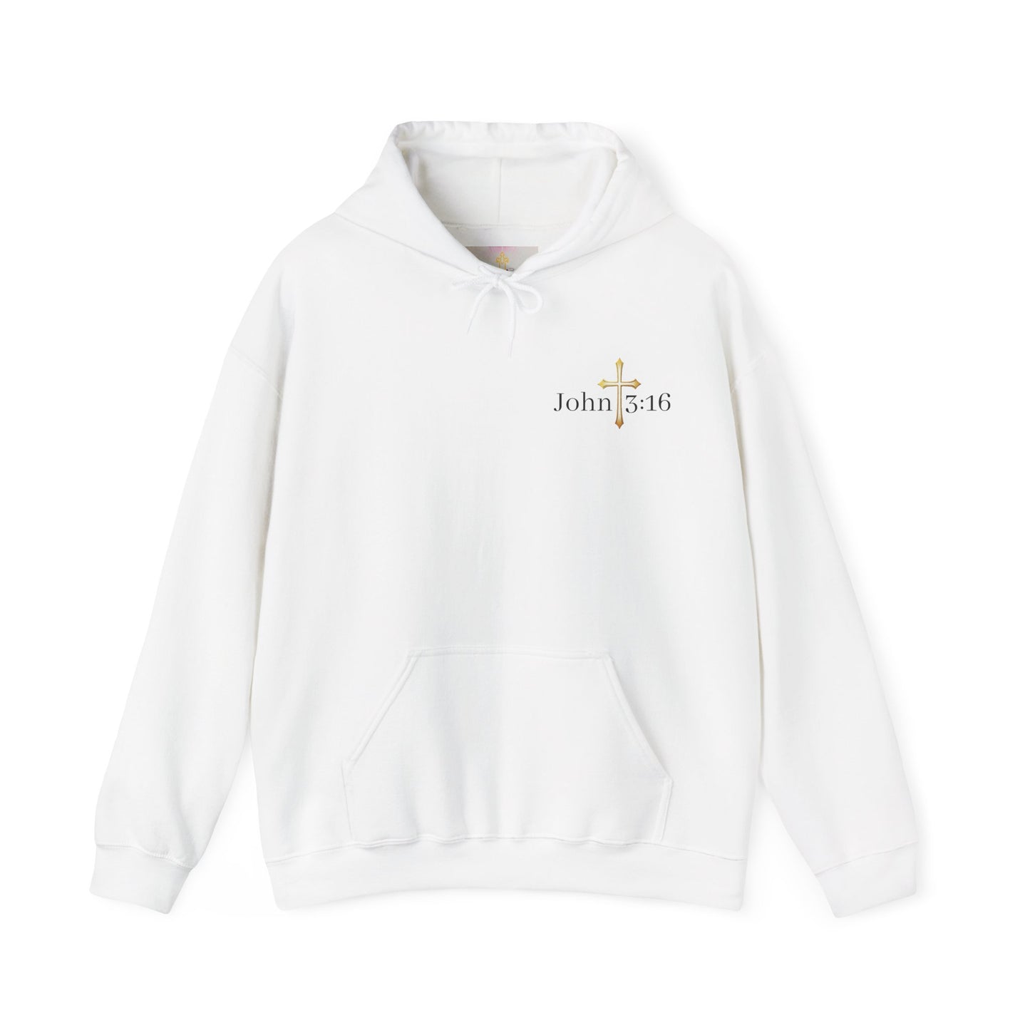 Saved Men’s Hoodie – Christian Faith Hoodie with Cross & John 3:16