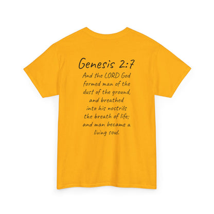 Formed from the Dust | Men’s Christian T-Shirt with Genesis 2:7 (Dark Lettering)