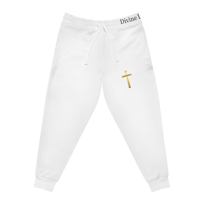 Golden Grace Women's Jogging Pants with Gold Cross Design