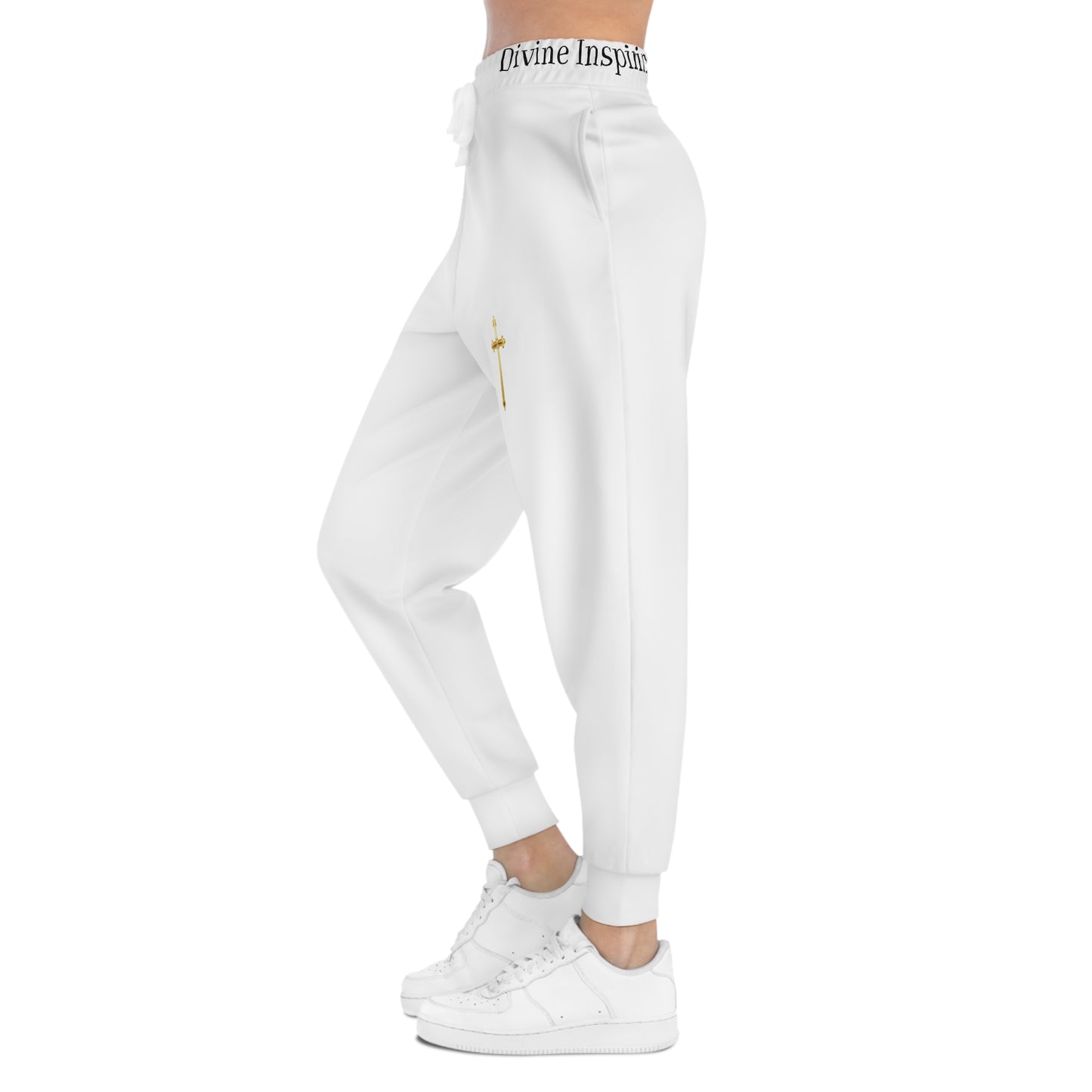 Golden Grace Women's Jogging Pants with Gold Cross Design