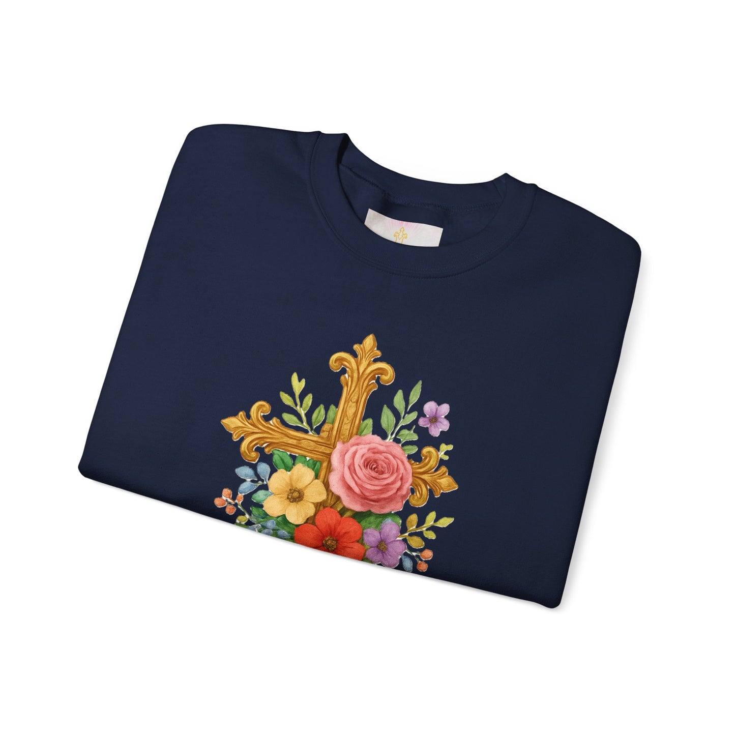 Floral Cross Women’s Sweatshirt – Grace in Full Bloom