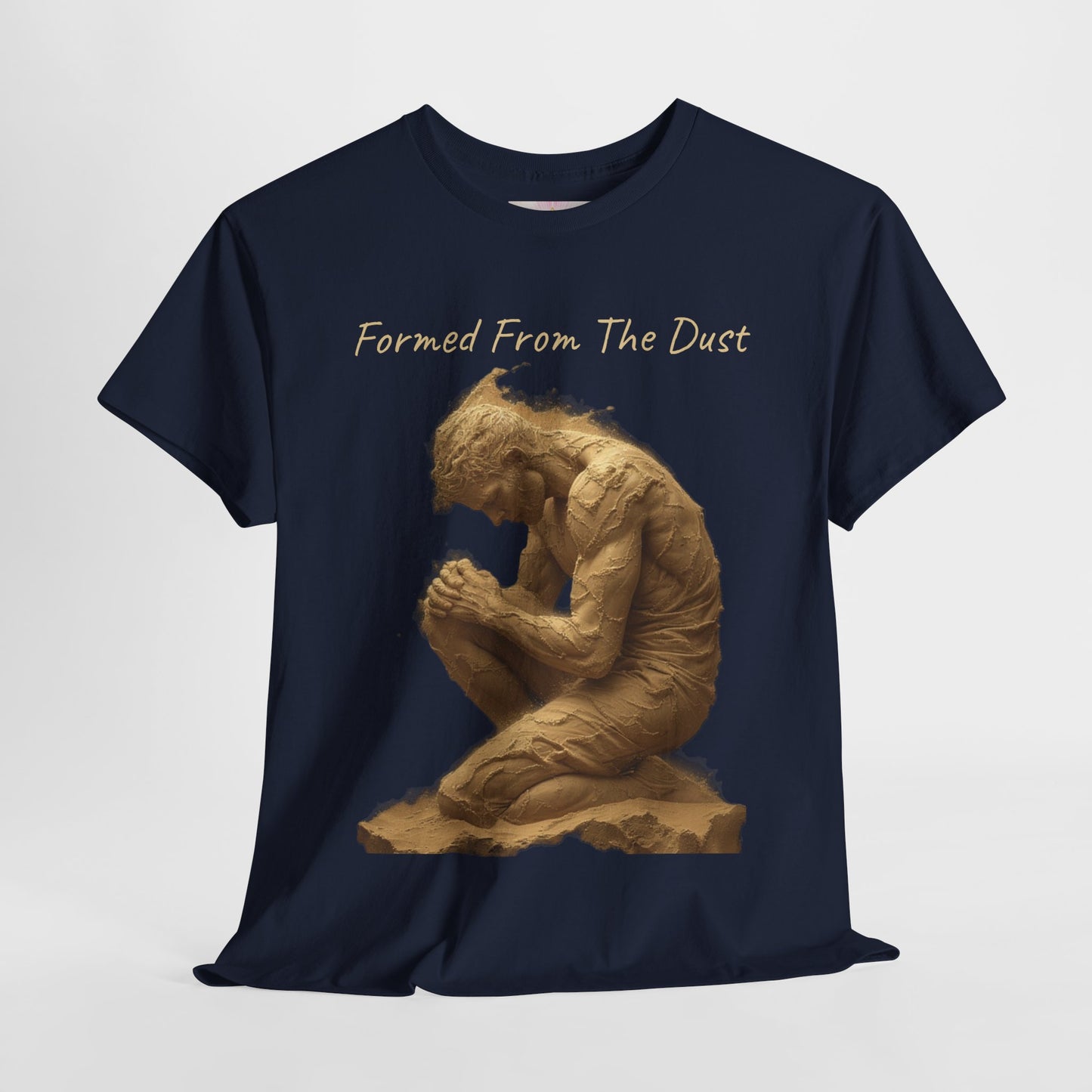 Formed from the Dust | Men’s Christian T-Shirt with Genesis 2:7 (Light Lettering)
