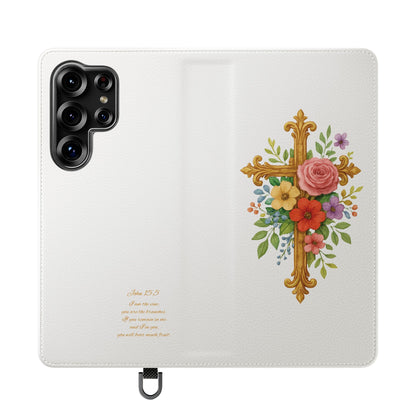 Floral Cross Wallet Case for Samsung– Faith in Bloom