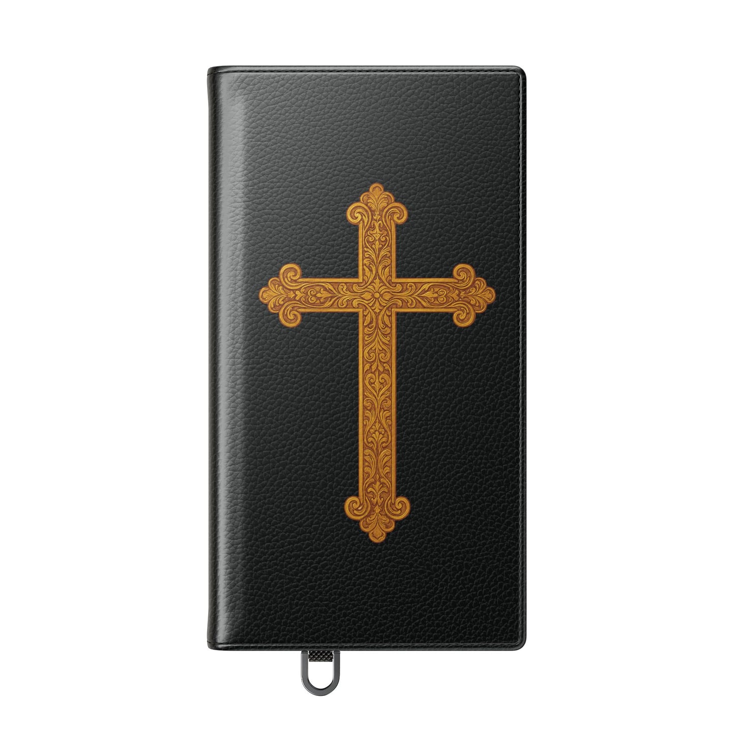 Black with Gold Cross & 1 Corinthians 1:18 - Samsung Flip/Wallet Phone Case