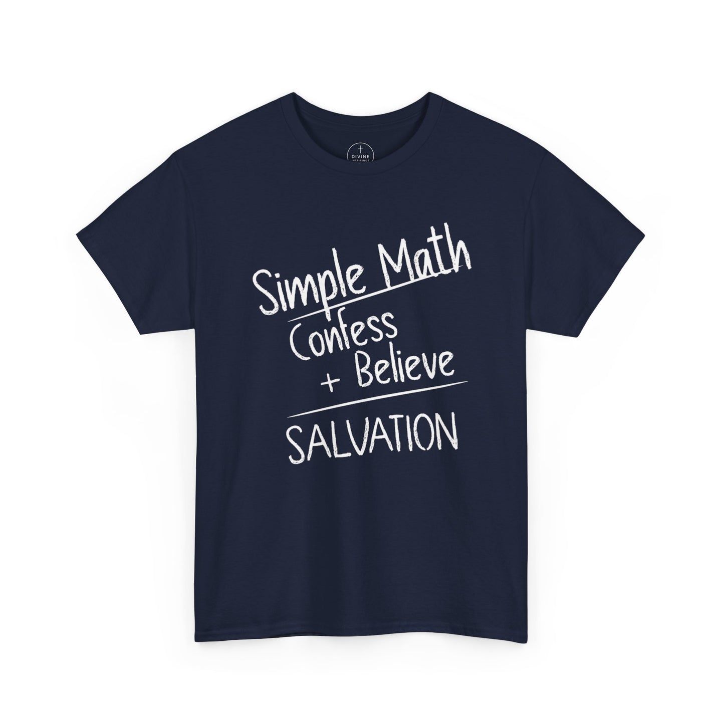 Simple Math of Salvation Men’s Christian T-Shirt (White Chalk)