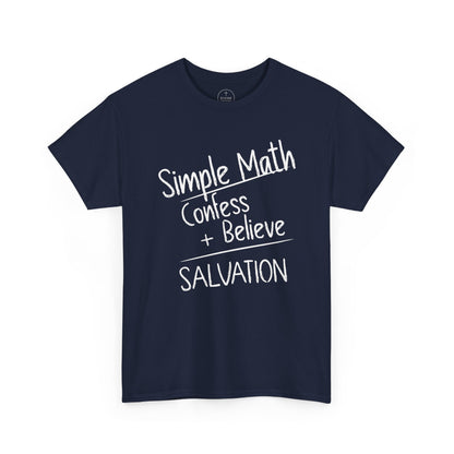 Simple Math of Salvation Men’s Christian T-Shirt (White Chalk)