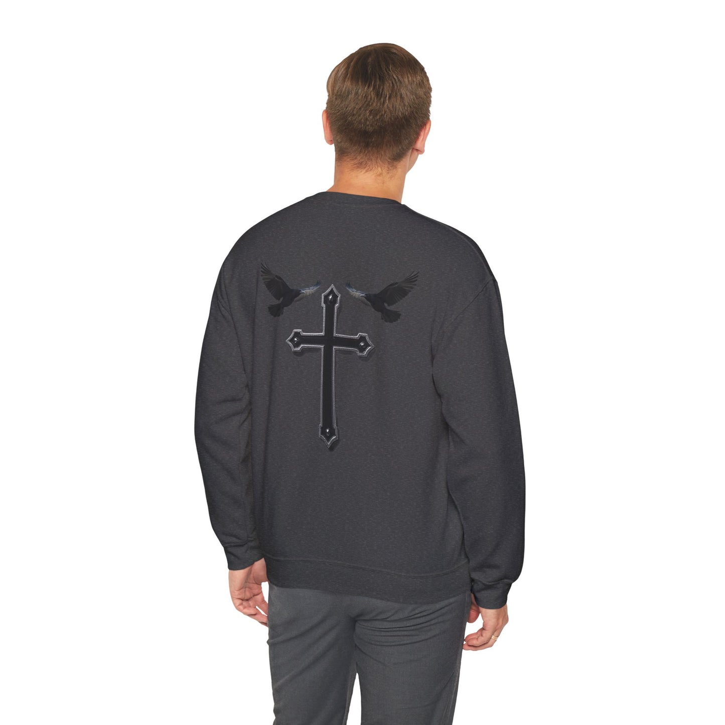 God’s Grace: Cross & Ravens Men's Sweatshirt