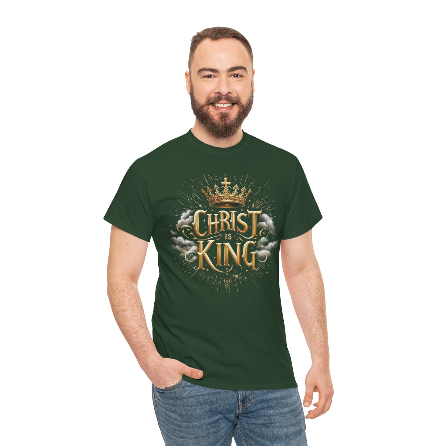 Christ is King Crowned - Men's Christian T-Shirt