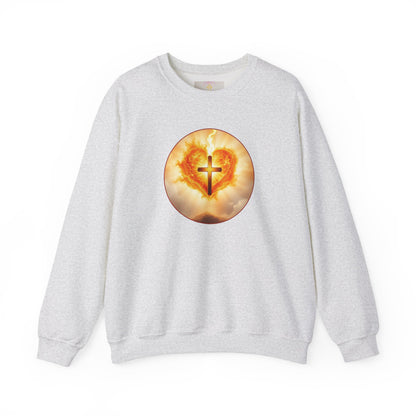 Women’s Sacred Heart Christian Sweatshirt – Symbol of Divine Love Pullover