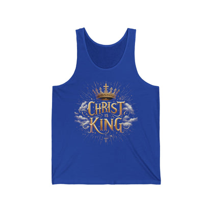 Christ the King | Women’s Faith Tank – Bold Gold Statement of Divine Strength