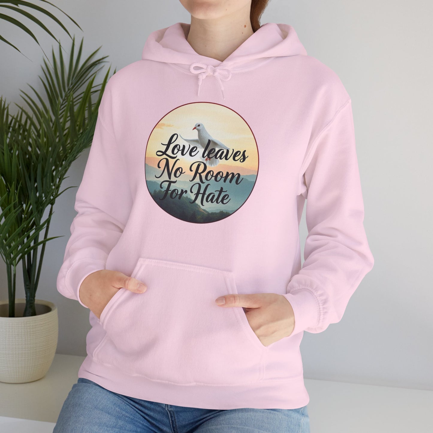 Women’s “Love Leaves No Room For Hate” Christian Hoodie – Faith & Compassion Pullover