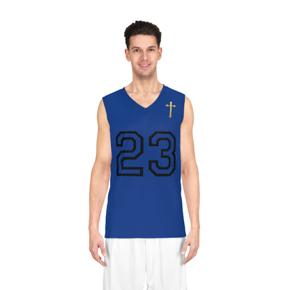 Psalm 23 Men's Basketball Jersey (Blue) – Faith in Every Play
