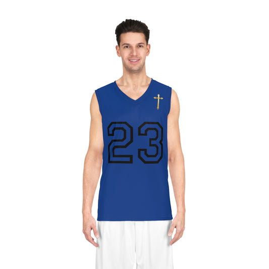 Psalm 23 Men's Basketball Jersey (Blue) – Faith in Every Play