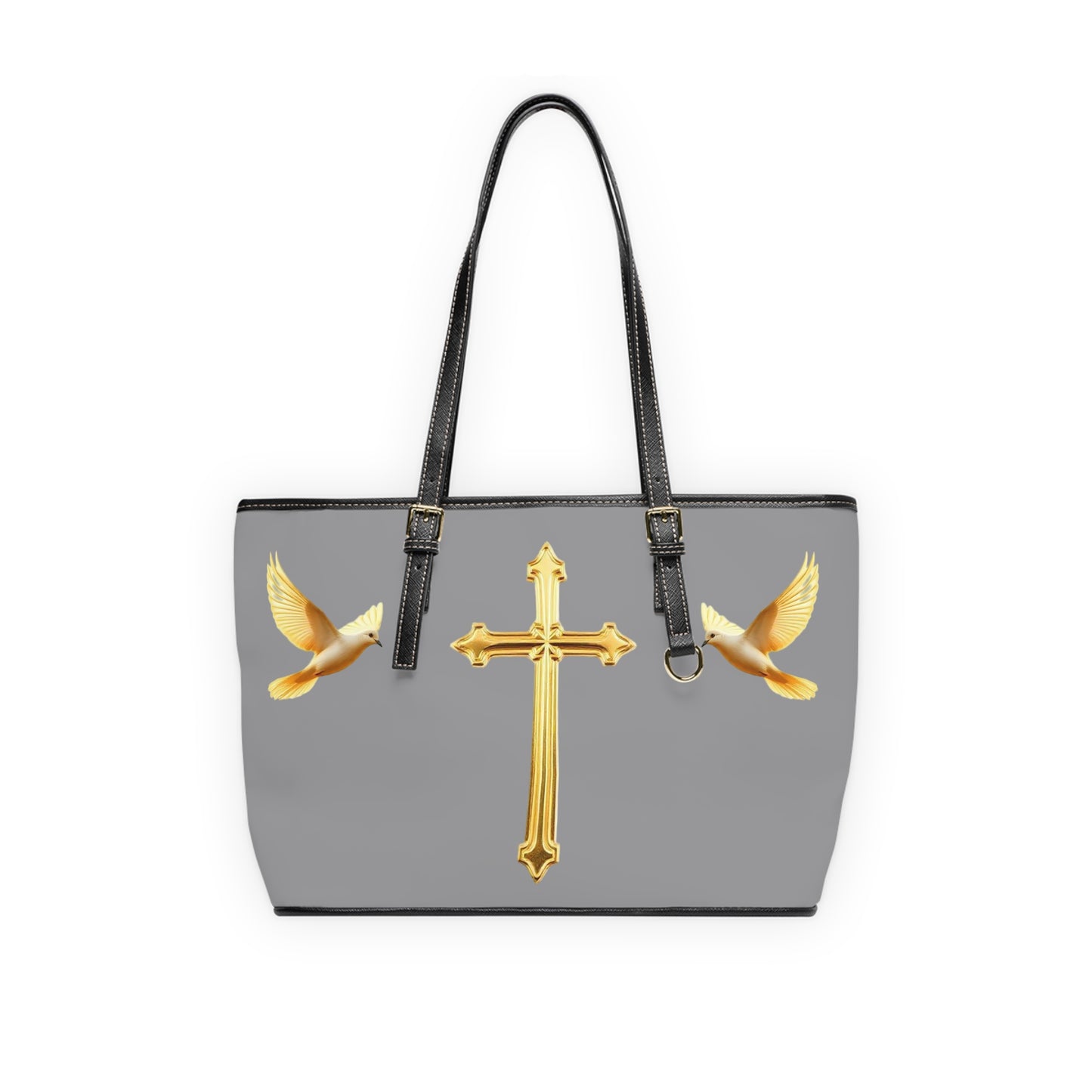Faith, Peace, and Renewal Shoulder Bag in Grey