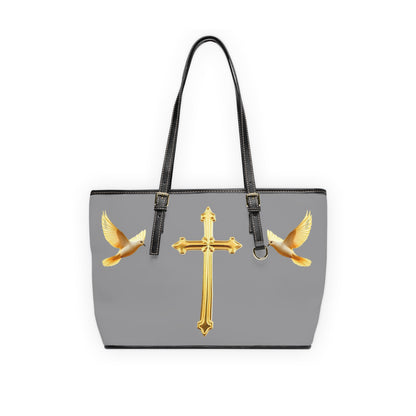 Faith, Peace, and Renewal Shoulder Bag in Grey