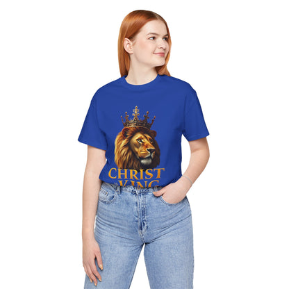 Christ is King Crowned Lion Tee – Inspirational Christian Shirt