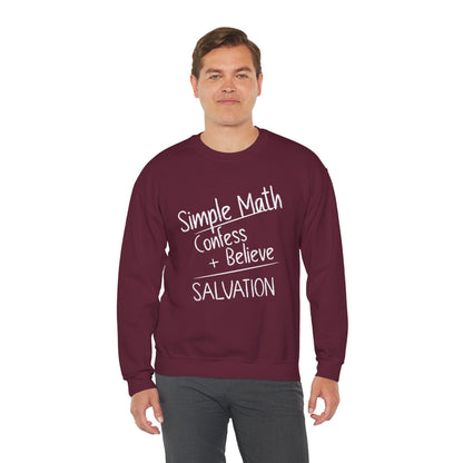 Simple Math Men’s Sweatshirt – Faith Pullover (White Chalk)