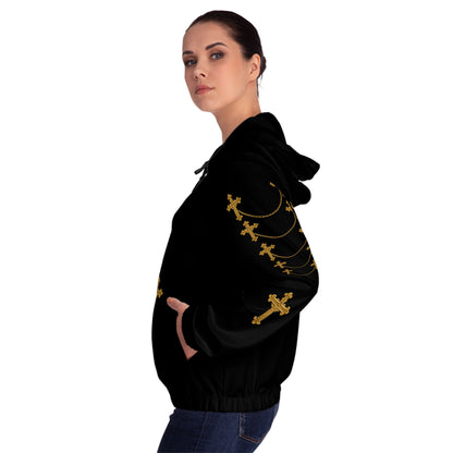 Golden Covenant Zip-Up Hoodie in Black - Christian Apparel