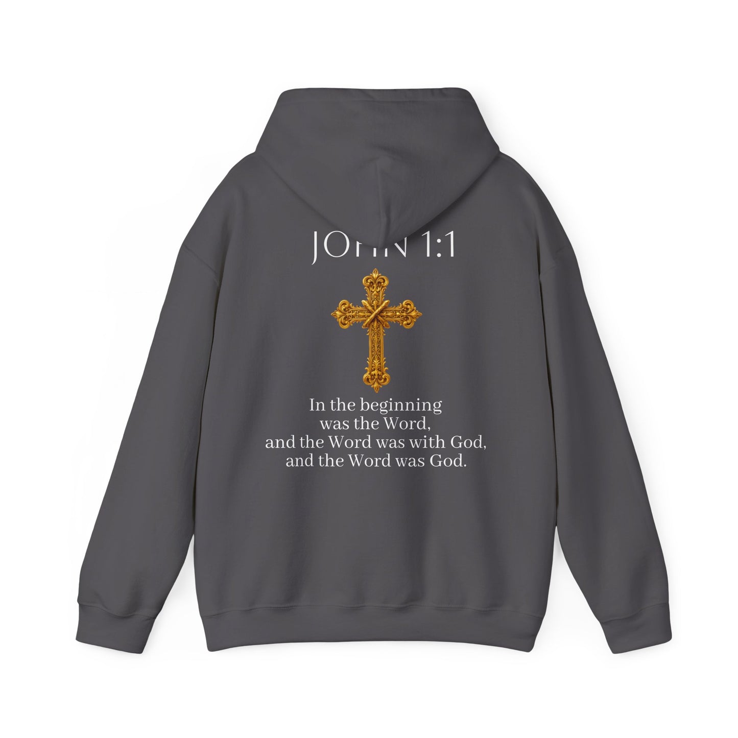 “The Word Eternal” – Women’s Christian Hoodie with White Lettering (John 1:1)