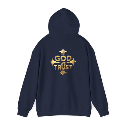 In God We Trust (Gold) - Men's Christian Hoodie with Golden Cross