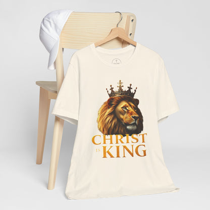 Christ is King Crowned Lion Tee – Inspirational Christian Shirt