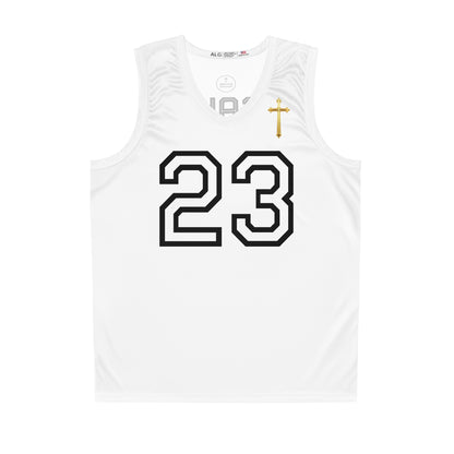Psalm 23 Men's Basketball Jersey (White) – Faith in Every Play