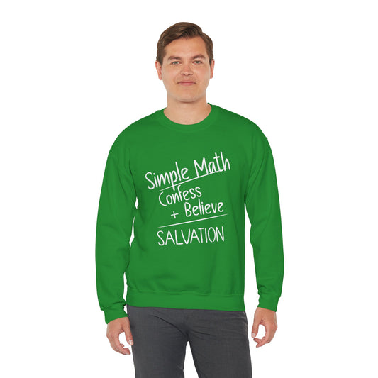 Simple Math Men’s Sweatshirt – Faith Pullover (White Chalk)