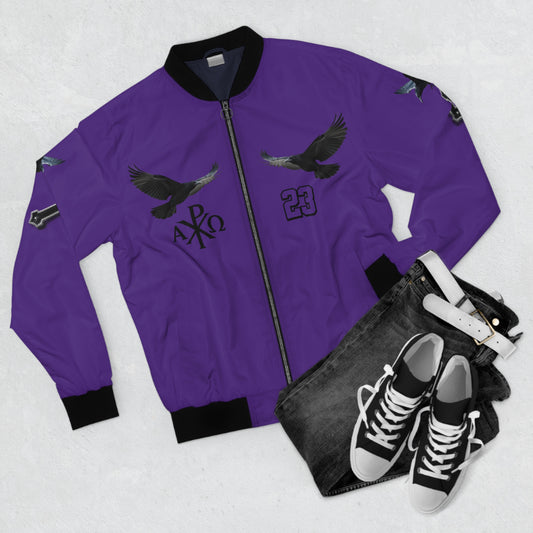 Faithful Guardians – Cross & Crows Men’s Bomber Jacket in Purple