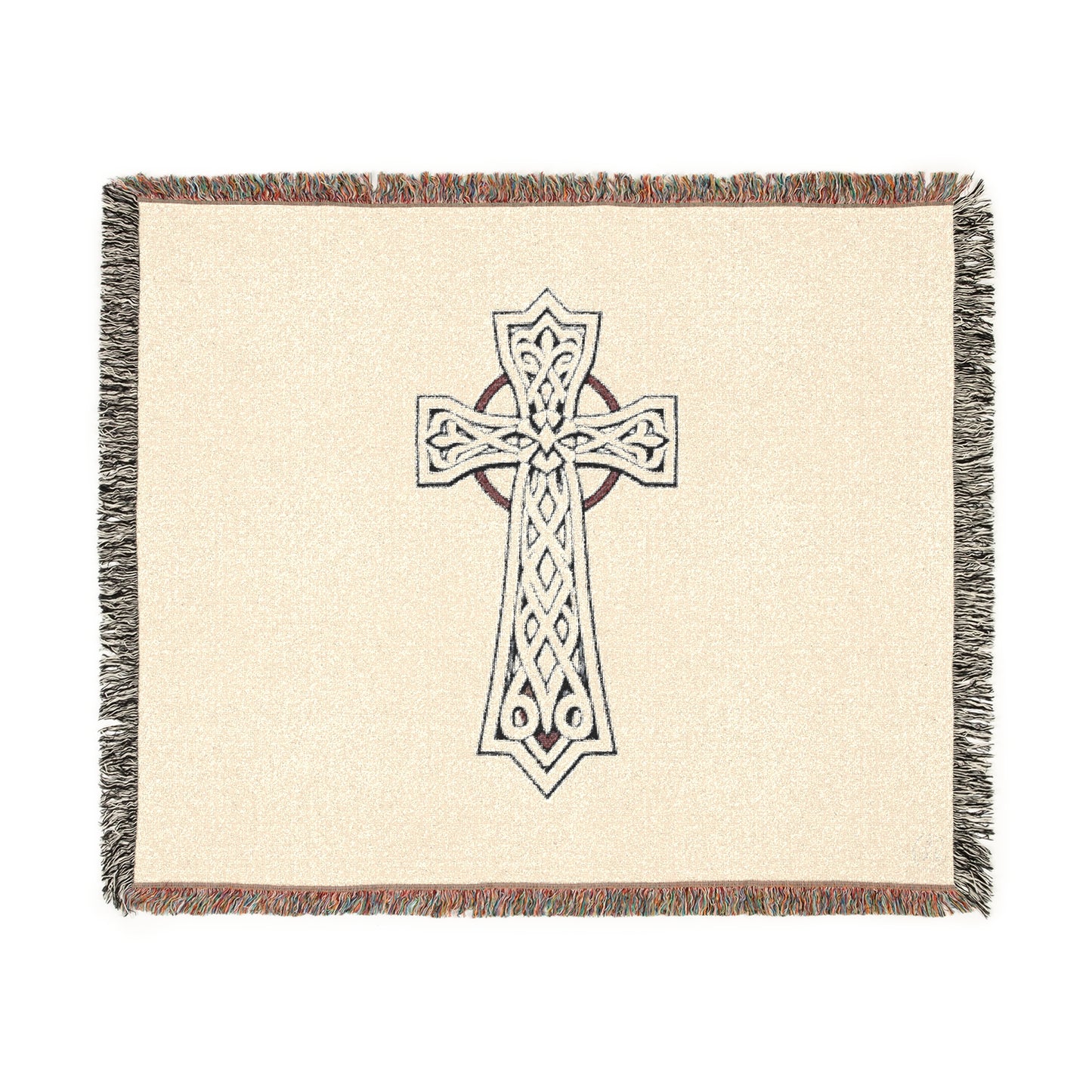 Celtic Cross Faith Blanket – Christian Woven Throw for Home & Prayer Space